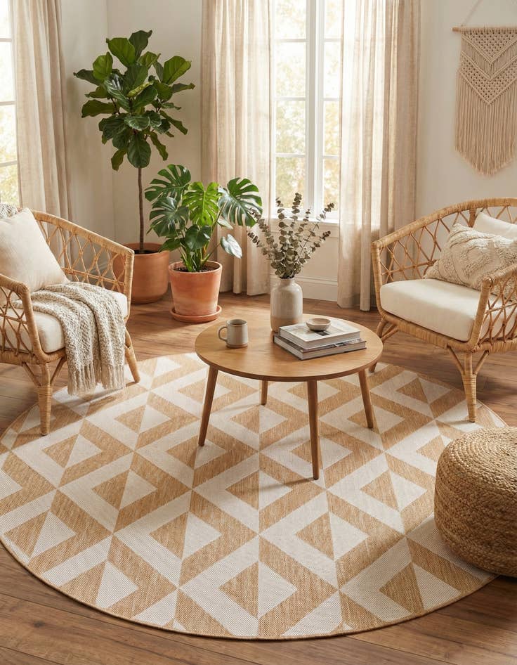 Detail image of 6' 7 x 6' 7 Washable Jill Zarin Napa Indoor / Outdoor Round Rug