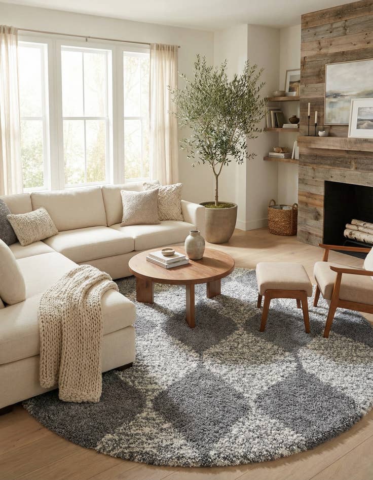 Detail image of  10' x 10' Serenity Shag Round Rug