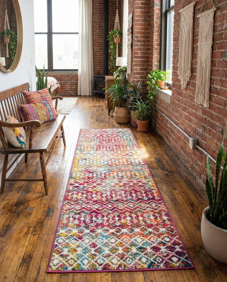 Detail image of 2' 7 x 10' Moroccan Trellis Runner Rug