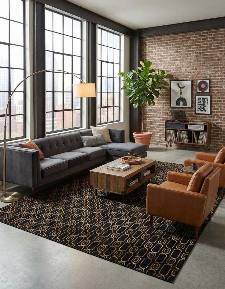 Detail image of 10' x 13' Vogue Geo Rug