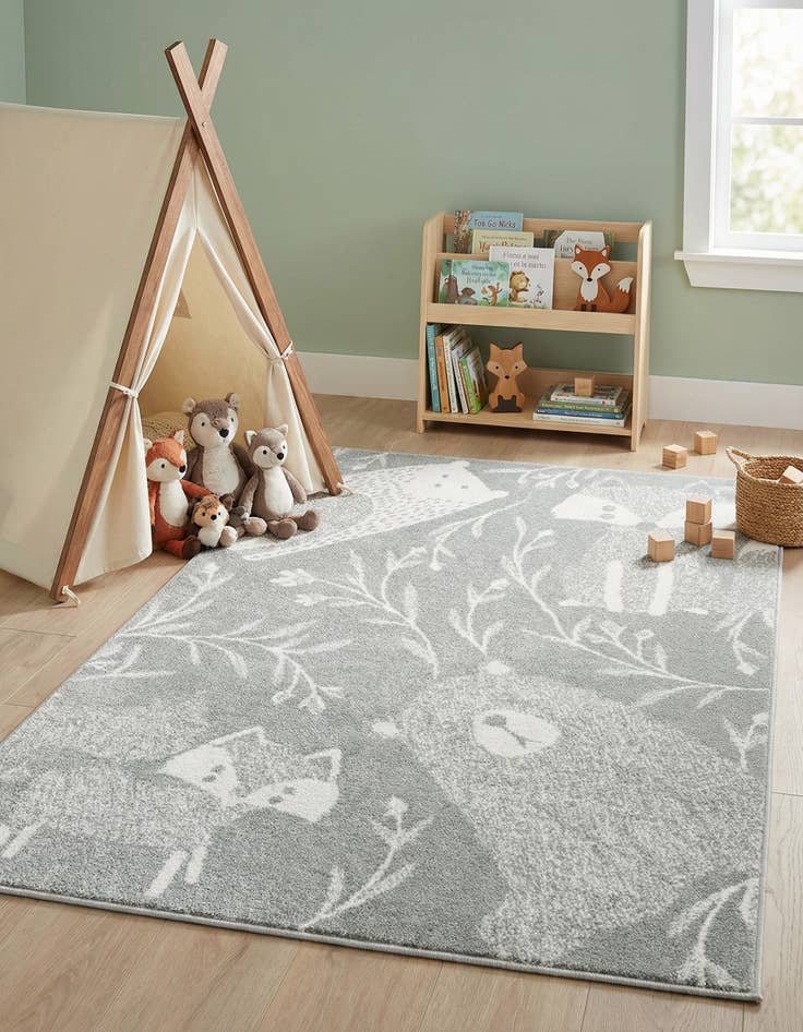 Detail image of 3' 11 x 5' 11 Animals Whimsy Kids Rug