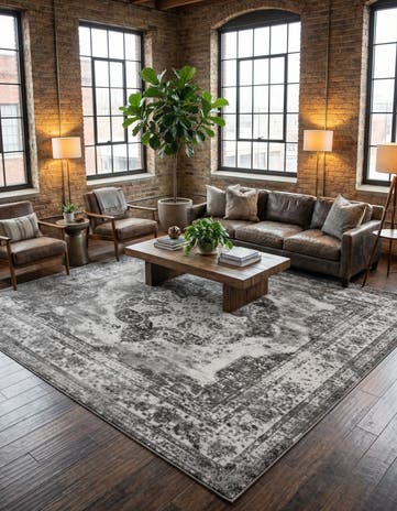 Gray Monte Carlo Square Rug