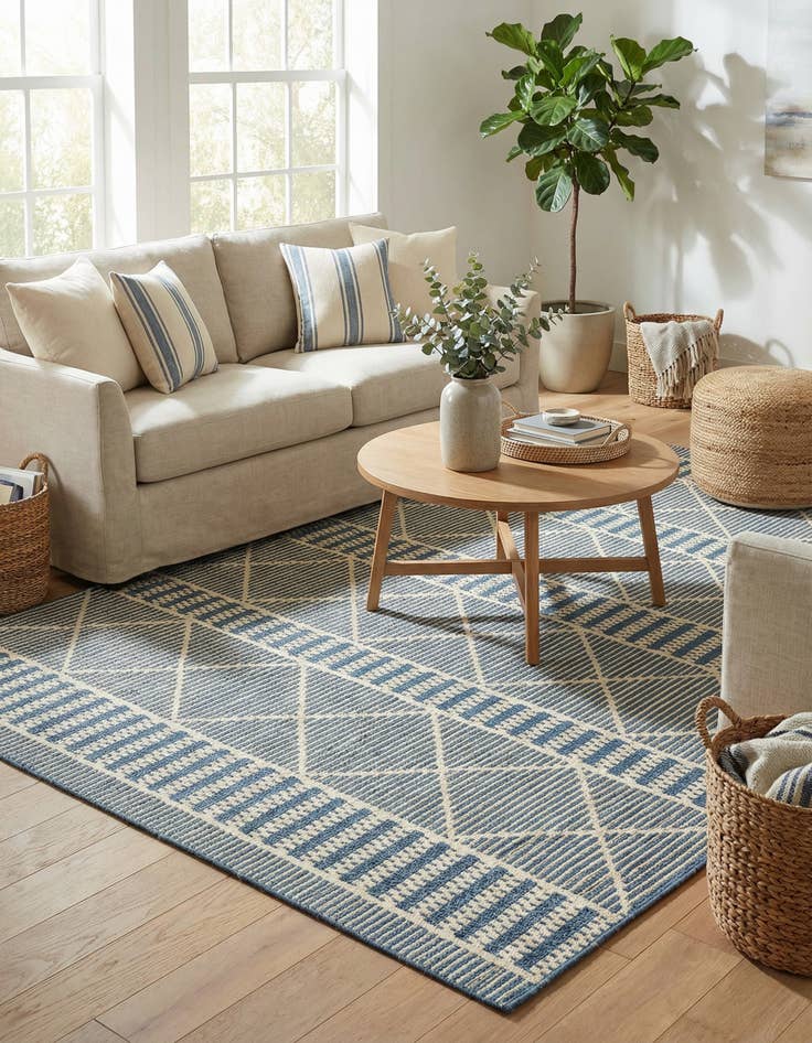 Detail image of 5' 3 x 8' Washable Lattice Indoor / Outdoor Rug