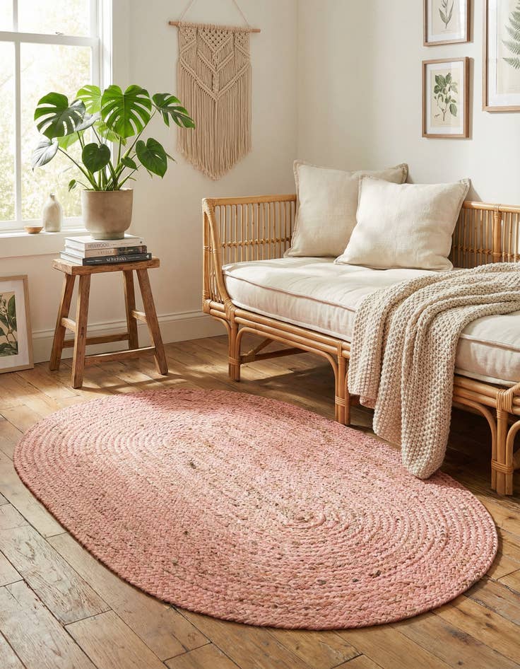 Detail image of 3' 3 x 5' 1  Hand Braided Jute Oval Rug