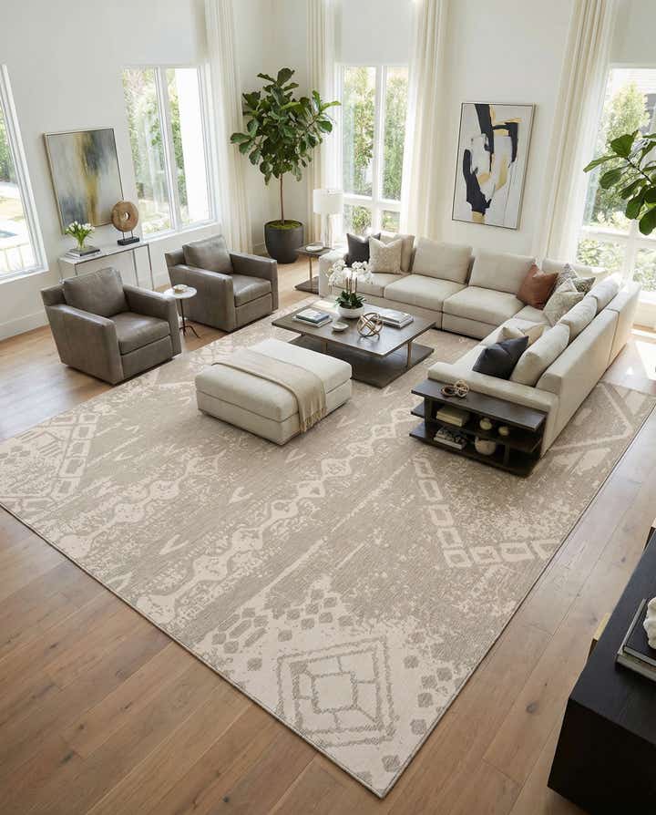 13' x 13' Easy-Clean Bohemian Indoor / Outdoor Square Rug