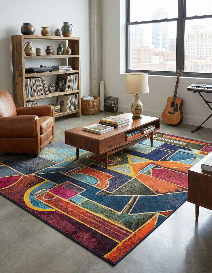 Detail image of 9' x 12'  Washable Haerfest Rug