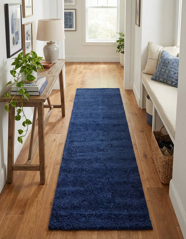 Detail image of 2' 7 x 10' Solid Frieze Runner Rug