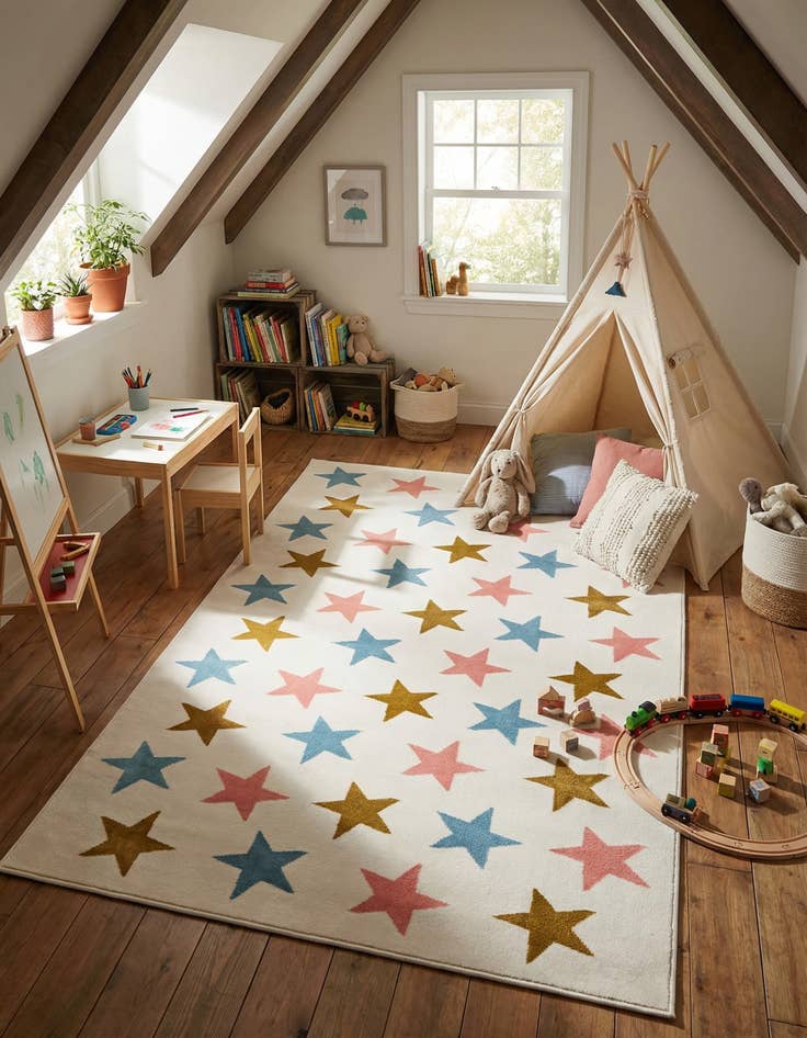 Detail image of 4' x 6' Whimsy Kids Rug