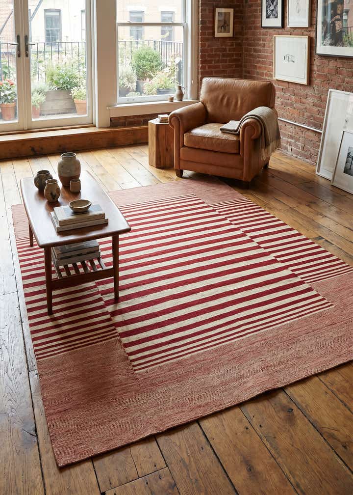 6' x 7' 5 Hand Woven Kilim Modern Wool Square Rug