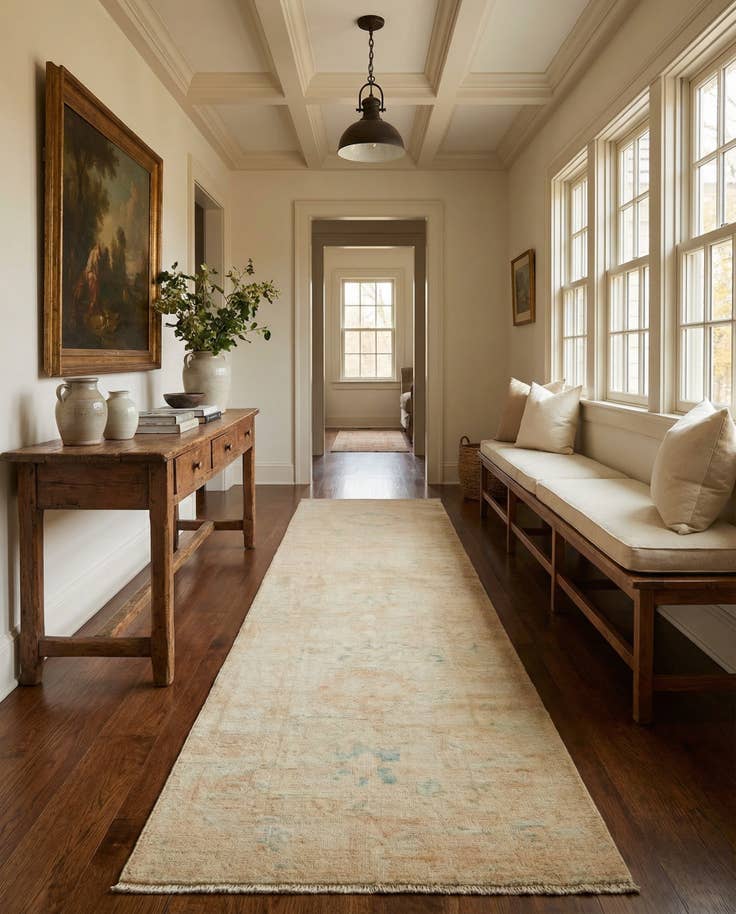 Detail image of 2' 9 x 11' 11 Hand Knotted Oushak Wool Runner Rug