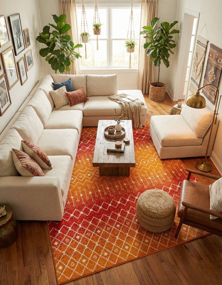 Detail image of 10' 8 x 14' Moroccan Trellis Rug