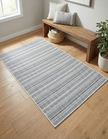 3' x 5' 3 Easy-Clean Ribbon Indoor / Outdoor Rug