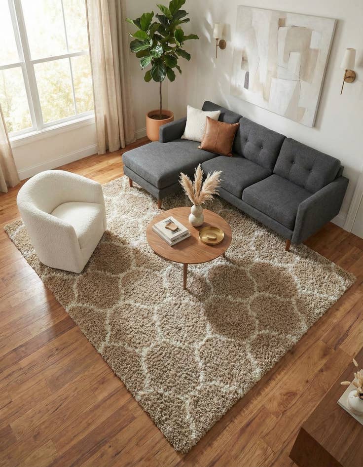 Detail image of 10' x 10' Trellis Shag Square Rug