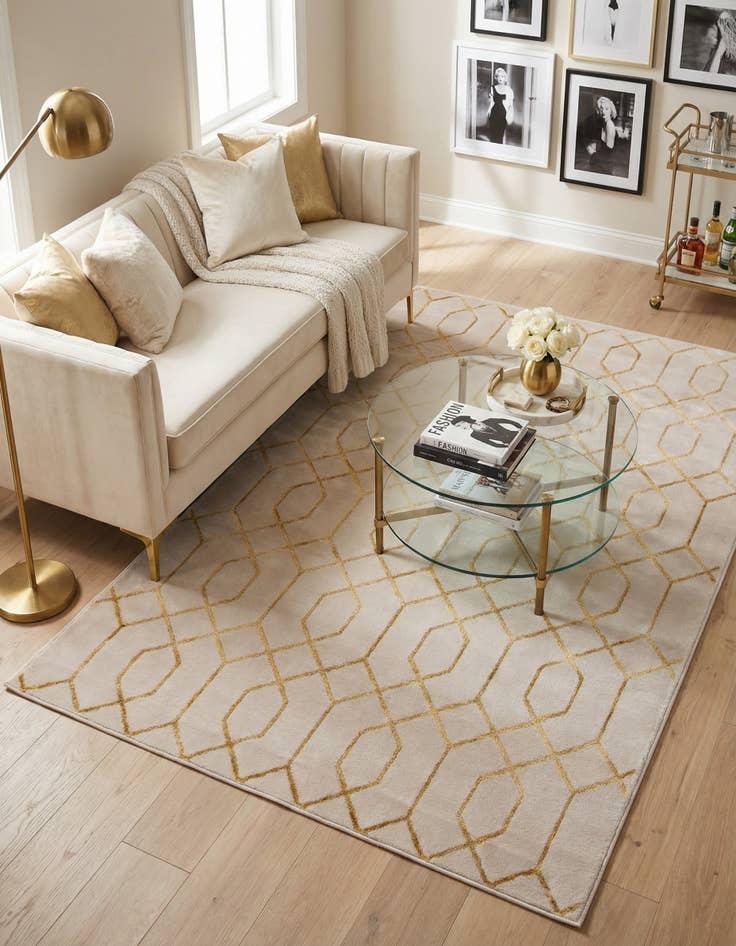 Detail image of 4' x 6' Marilyn Monroe&trade; Glam Trellis Rug