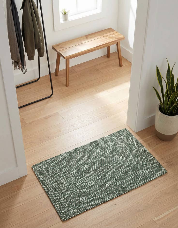 Detail image of 3' 1 x 5' 1 Handmade Tweed Braided Jute Rug