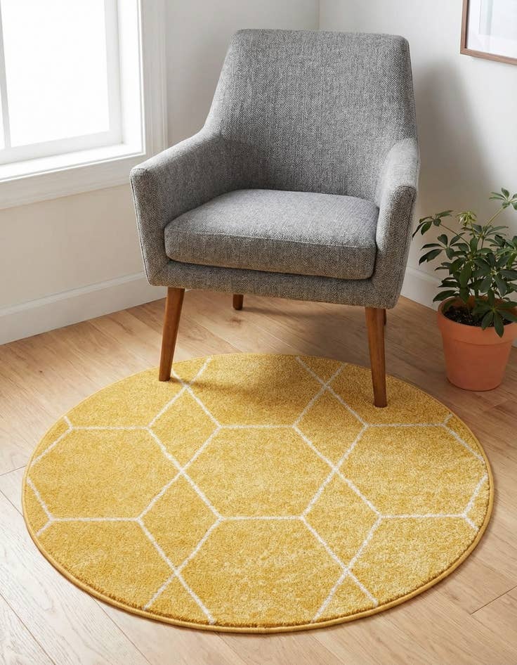Detail image of 3' x 3' Lattice Frieze Round Rug
