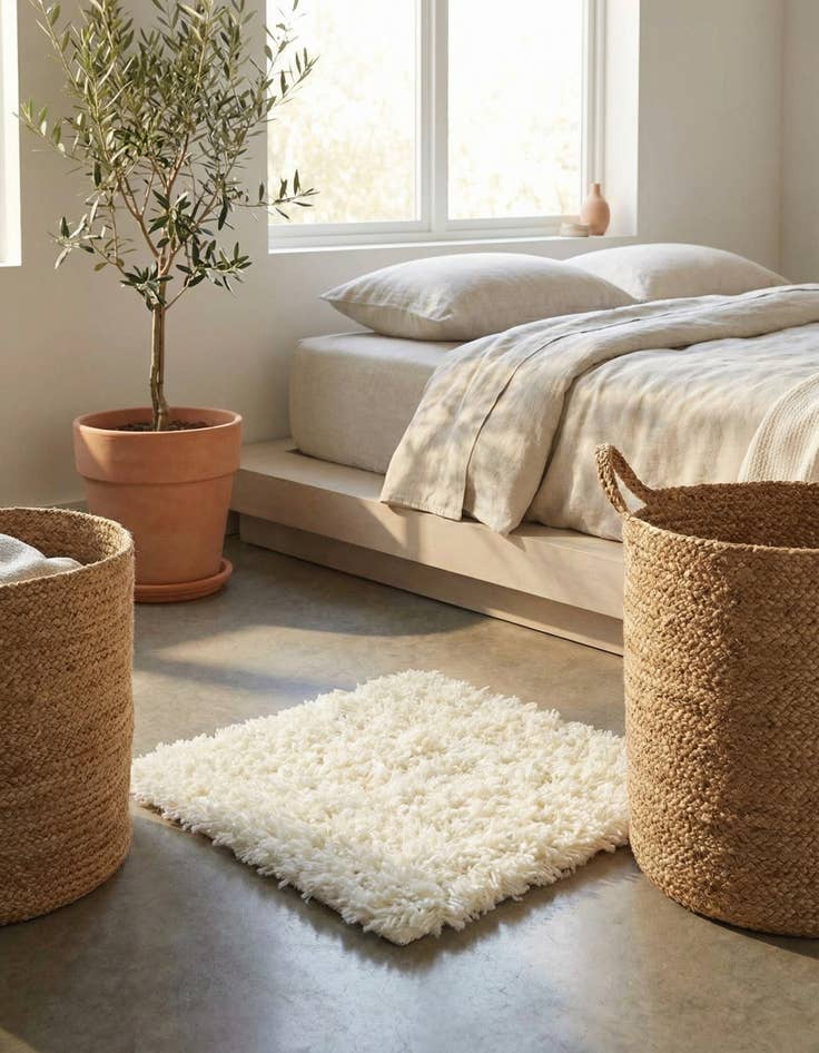 Detail image of 1' x 1' Solid Shag Sample Rug