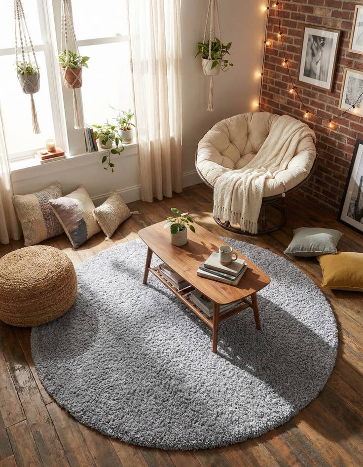 Detail image of 5' 3 x 5' 3 Zermatt Shag Round Rug