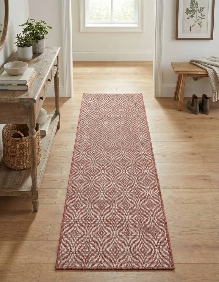 Detail image of 2' x 6' Washable Lattice Indoor / Outdoor Runner Rug