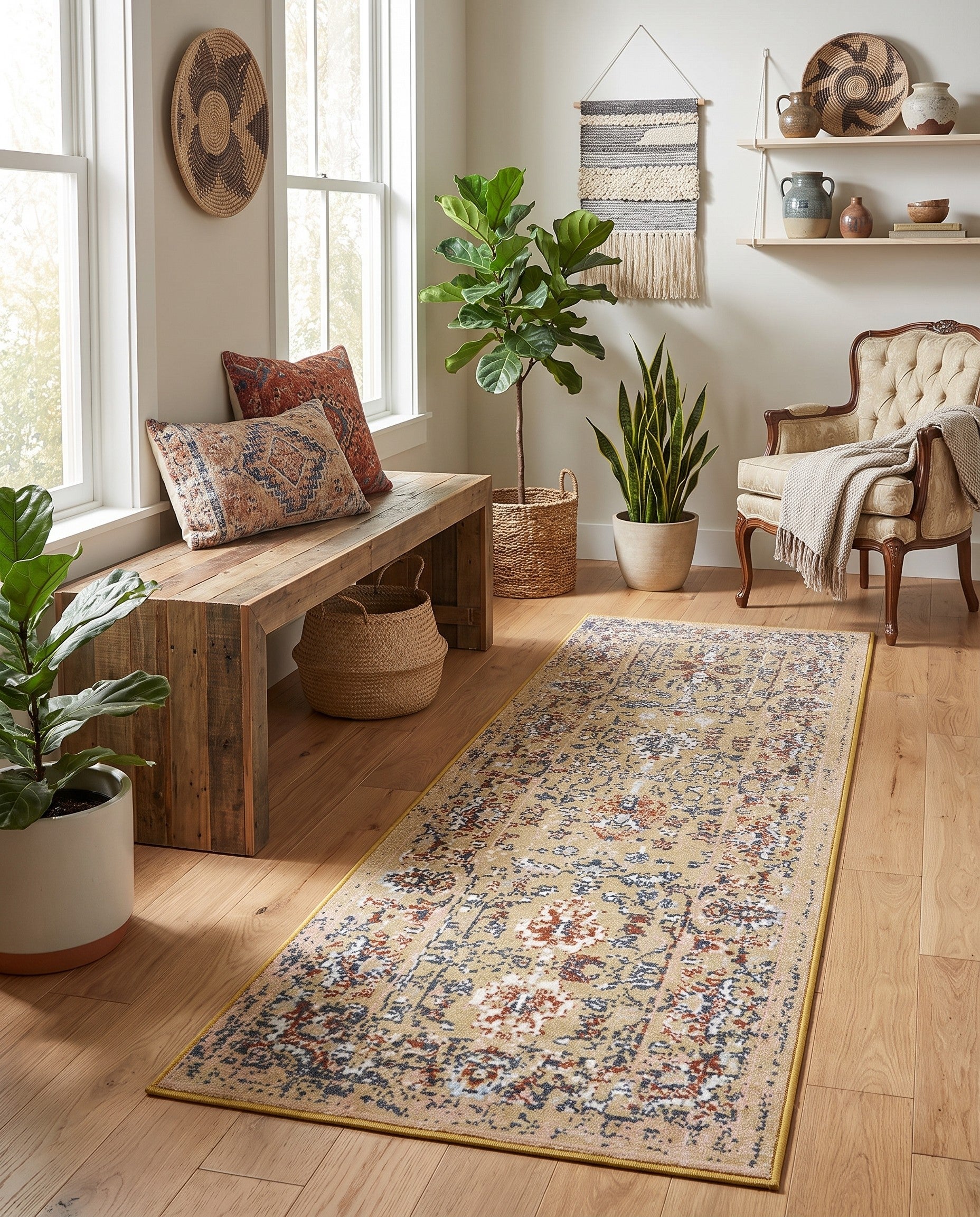 2' x 6' Kamala Washable Runner Rug