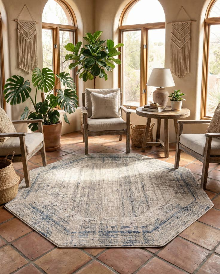 Detail image of 5' 3 x 5' 3 Deepa Octagon Rug