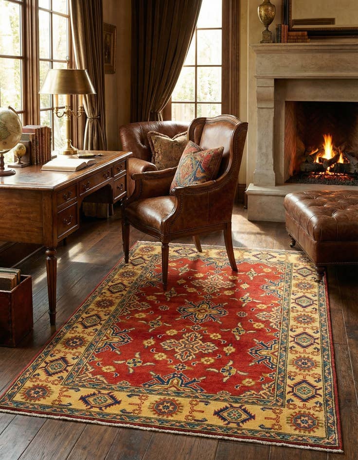 Detail image of 3' 5 x 5' 1 Hand Knotted Kazak Rug