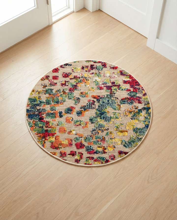 3' x 3' Easy-Clean Casablanca Indoor / Outdoor Round Rug
