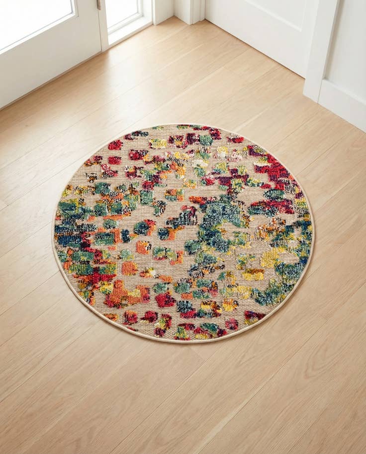 Detail image of 3' x 3' Easy-Clean Casablanca Indoor / Outdoor Round Rug