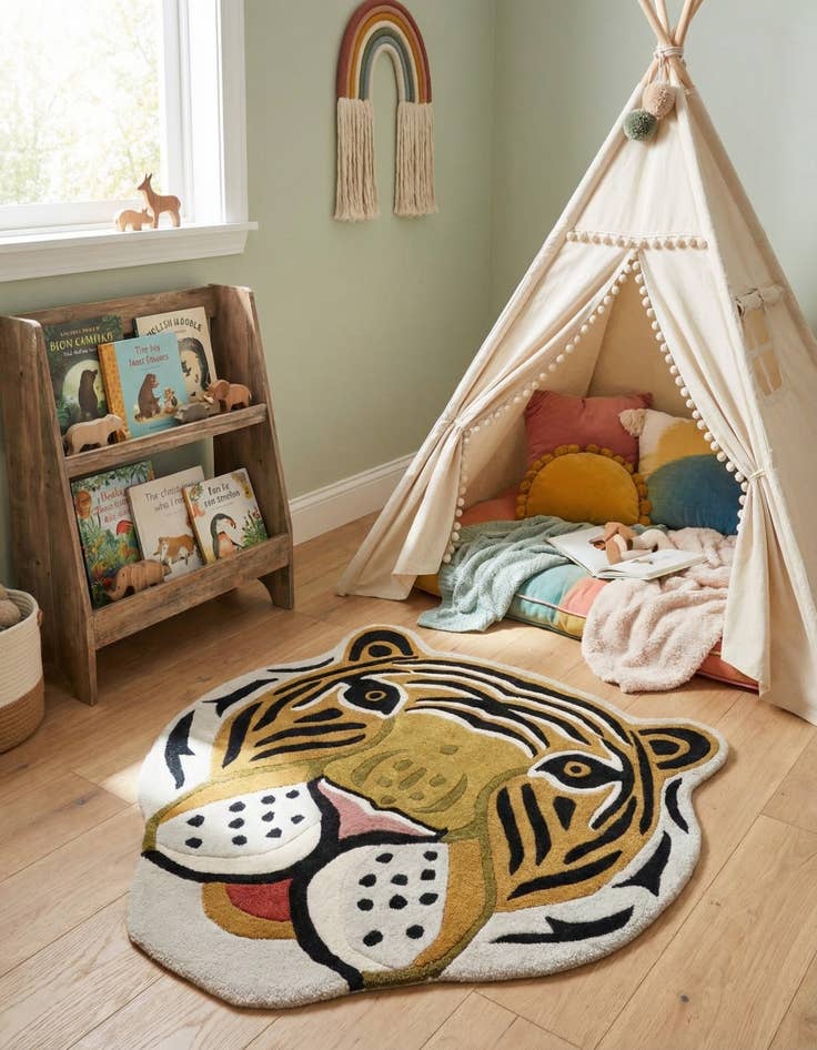 Detail image of 3' 1 x 3' 1 Playtime Kids Wool Freeform Rug