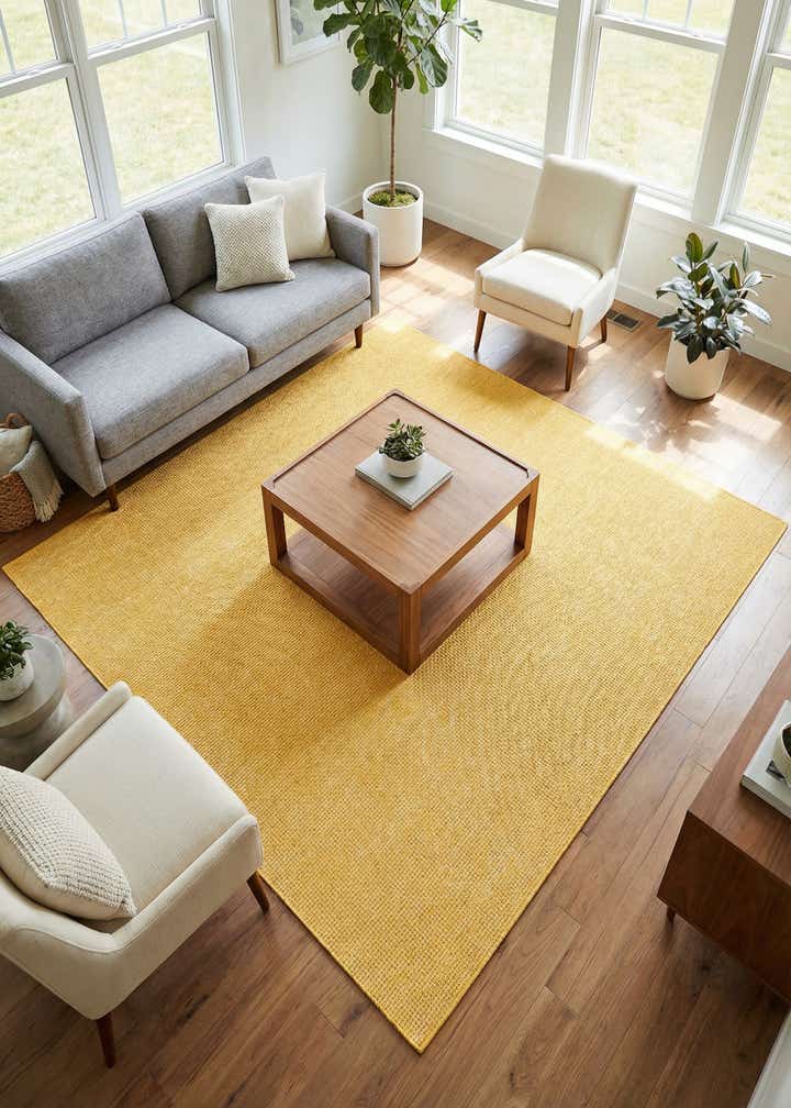 7' 10 x 7' 10 Easy-Clean Solid Indoor / Outdoor Square Rug