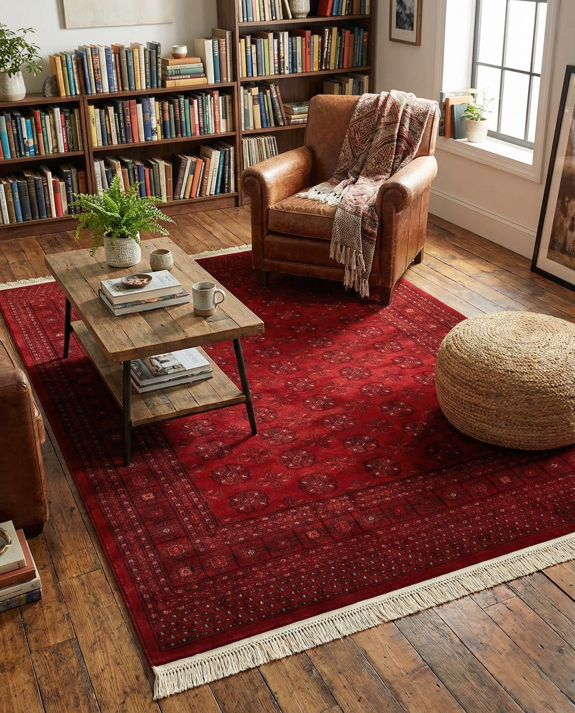 Red 7' x 10' Bokhara Rug | Rugs.com