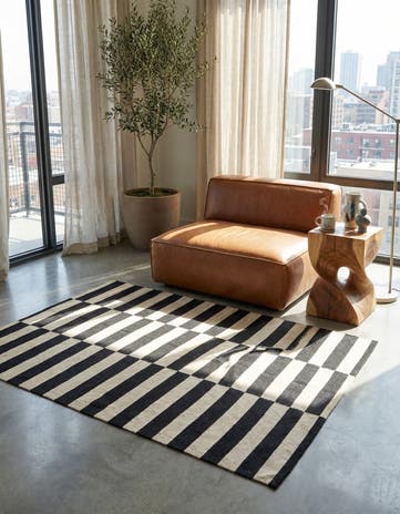 3' 6 x 4' 8 Hand Woven Kilim Modern Wool Rug