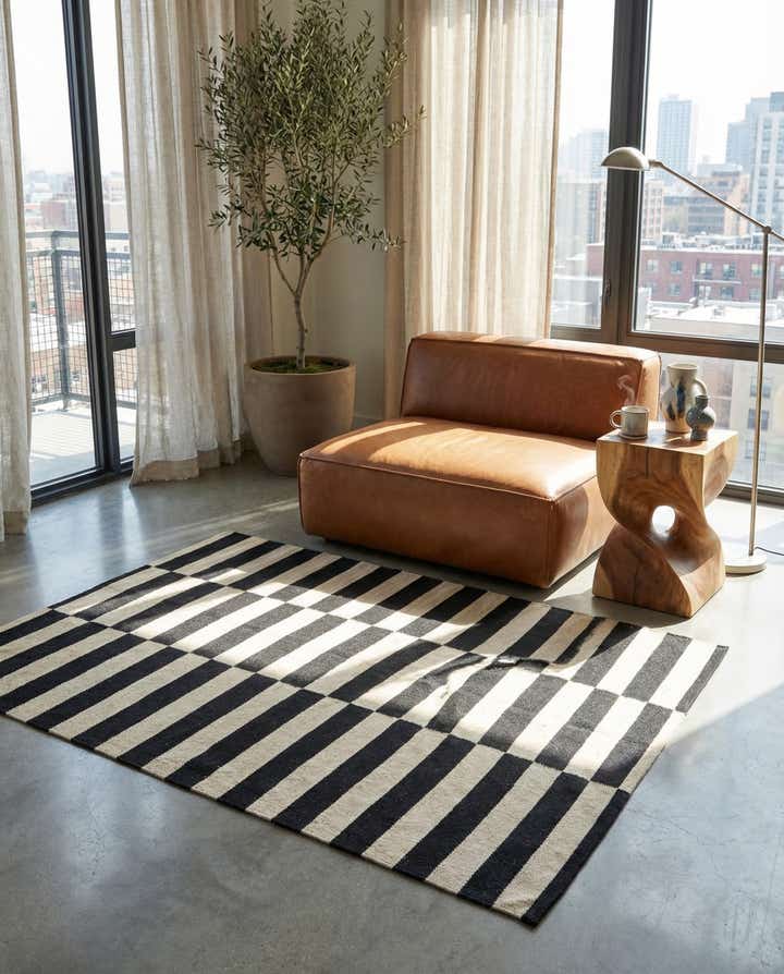 3' 6 x 4' 8 Hand Woven Kilim Modern Wool Rug