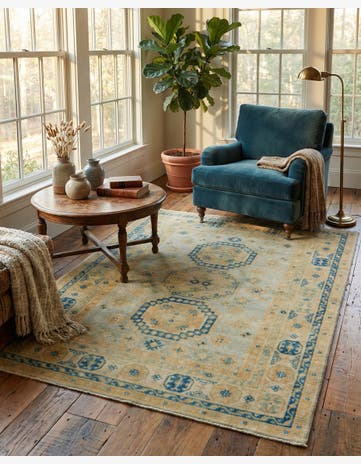 4' 10 x 6' 9 Hand Knotted Oushak Wool Rug