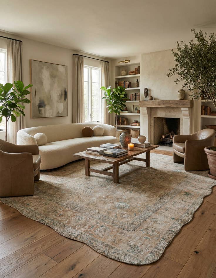 Detail image of 9' x 9' 10 Hand Knotted Ultra Vintage Persian Wool Square Rug