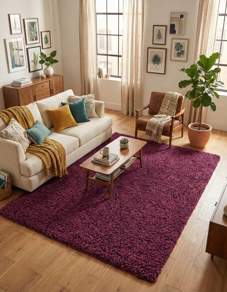 Detail image of 7' x 10' Solid Shag Rug