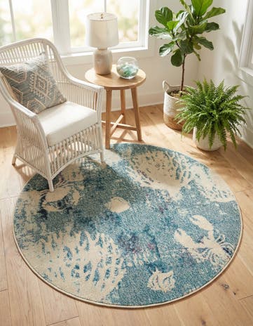 4' x 4' Washable Amalfi Round Rug