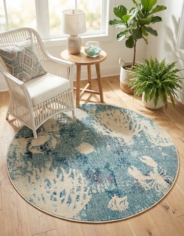 4' x 4' Washable Amalfi Round Rug