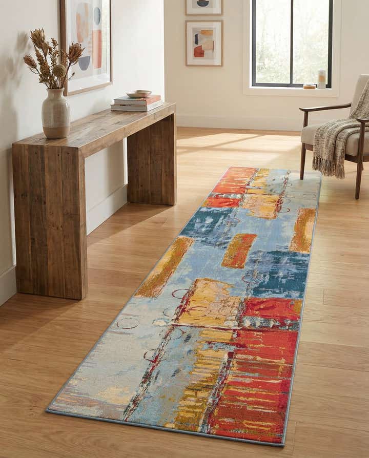 2' 7 x 12' Easy-Clean Modern Indoor / Outdoor Runner Rug