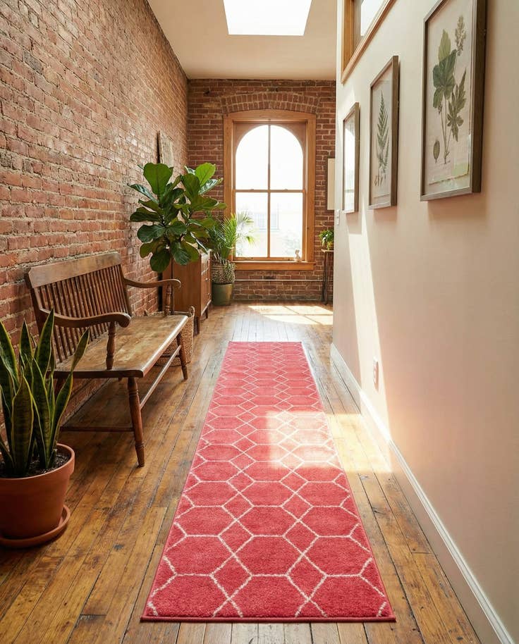 Detail image of 2' x 13' Trellis Frieze Runner Rug