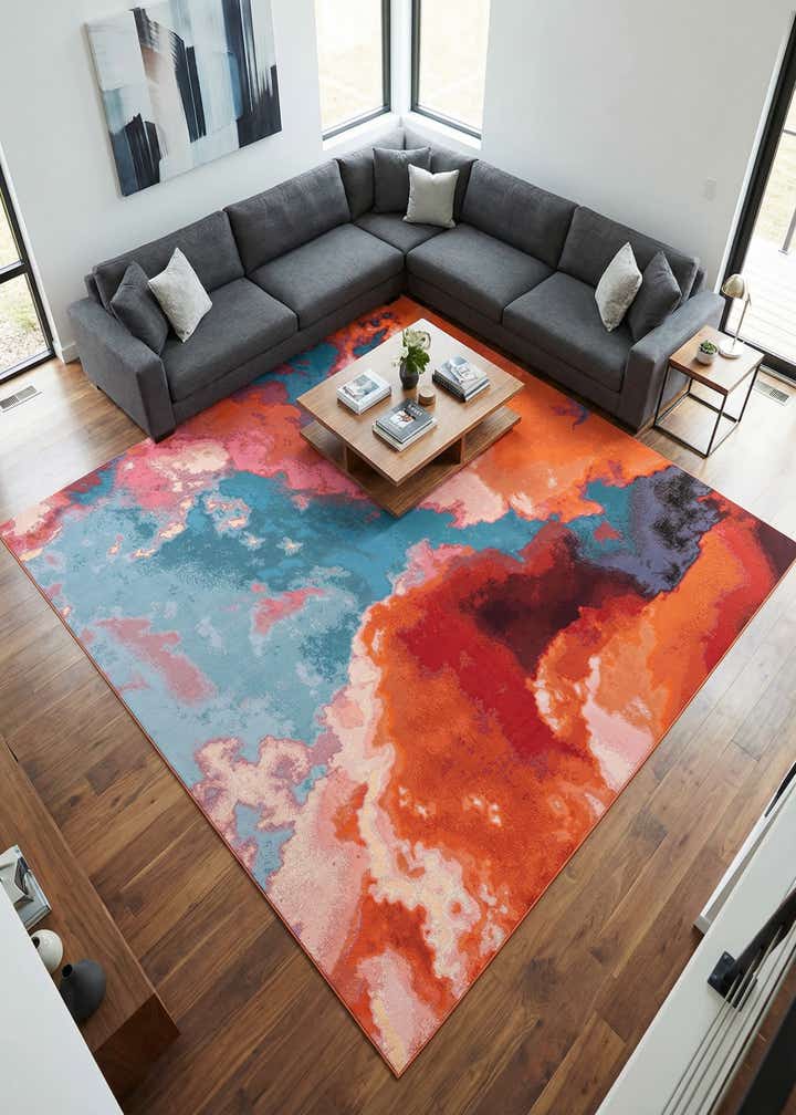 10' x 10' Easy-Clean Modern Indoor / Outdoor Square Rug