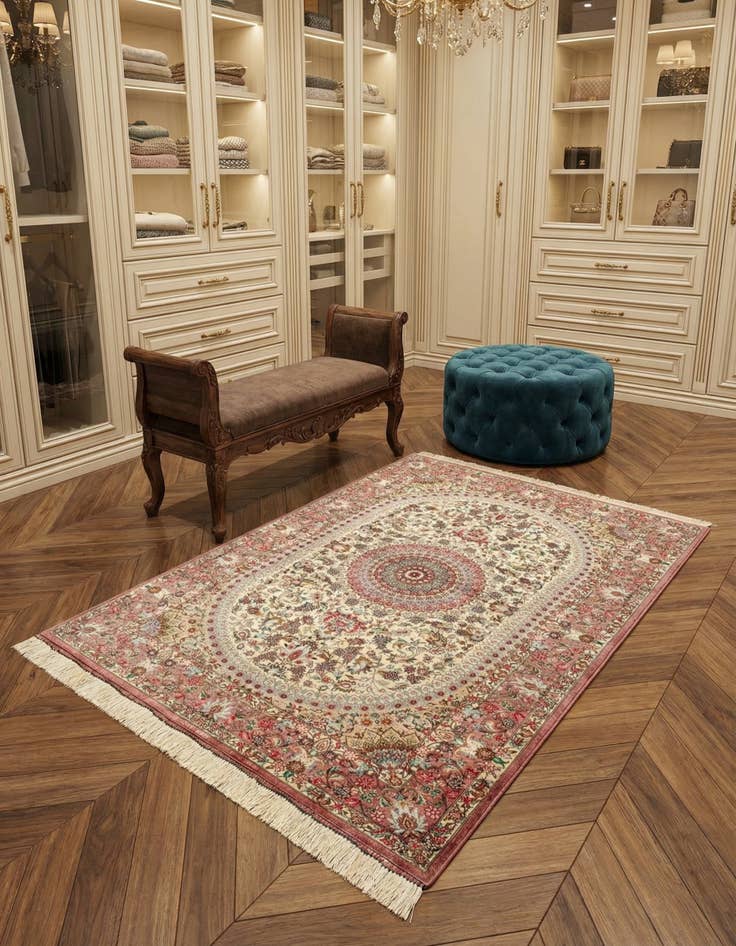 Detail image of 3' 3 x 4' 9 Ghom Silk Rug