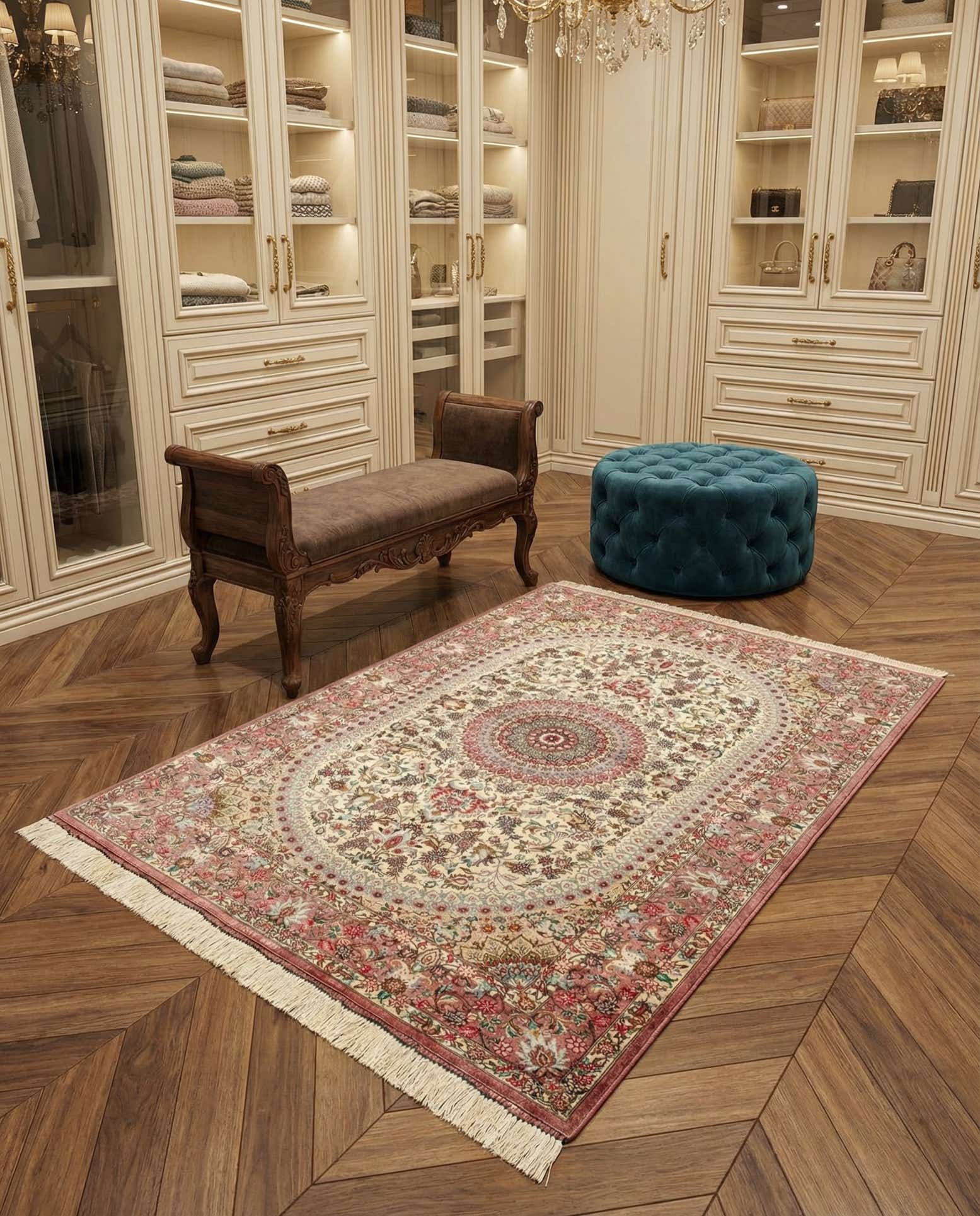 3' 3 x 4' 9 Ghom Silk Rug