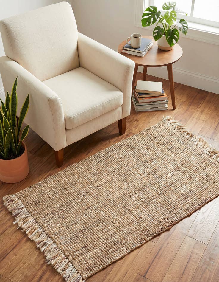 Detail image of 3' 1 x 5' 1 Hand Woven Chunky Jute Rug
