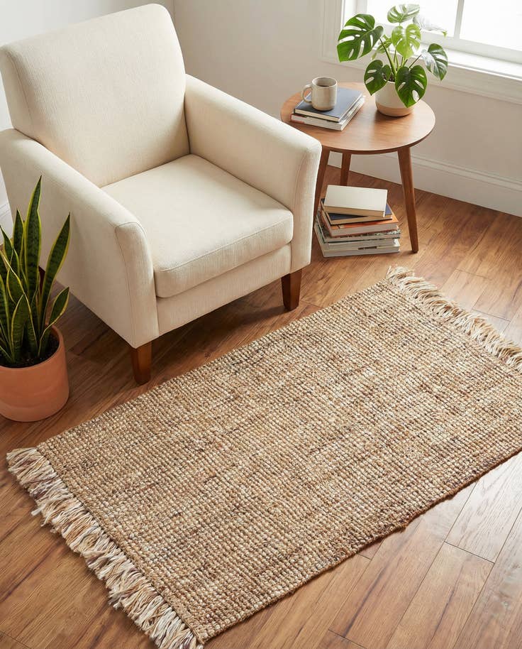 Detail image of 3' 1 x 5' 1 Hand Woven Chunky Jute Rug