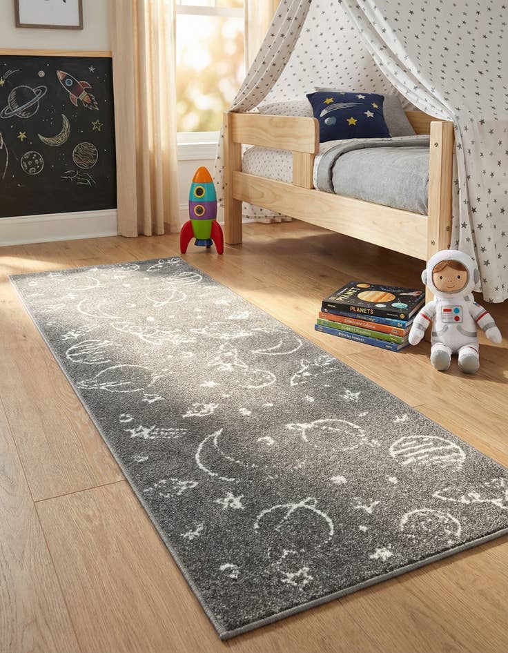 Detail image of 2' 2 x 6' 1 Planets Whimsy Kids Runner Rug