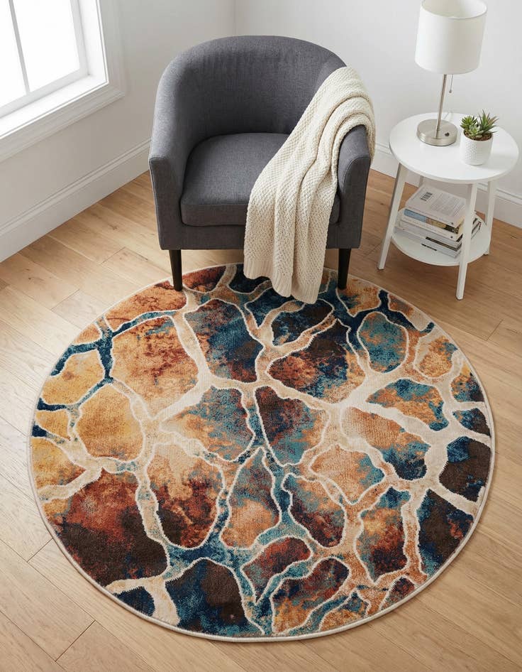 Detail image of 3' 3 x 3' 3 Gossamer Round Rug