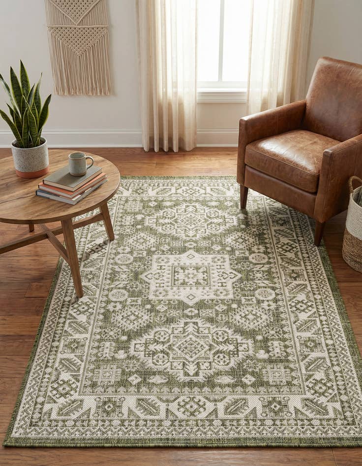 Detail image of 3' x 5' 3 Washable Aztec Indoor / Outdoor Rug