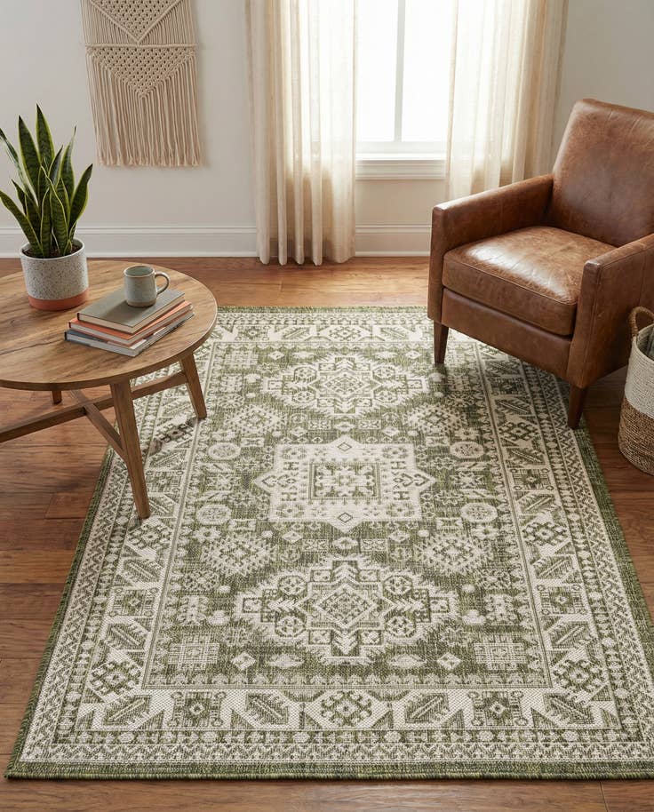 Detail image of 3' x 5' 3 Easy-Clean Aztec Indoor / Outdoor Rug