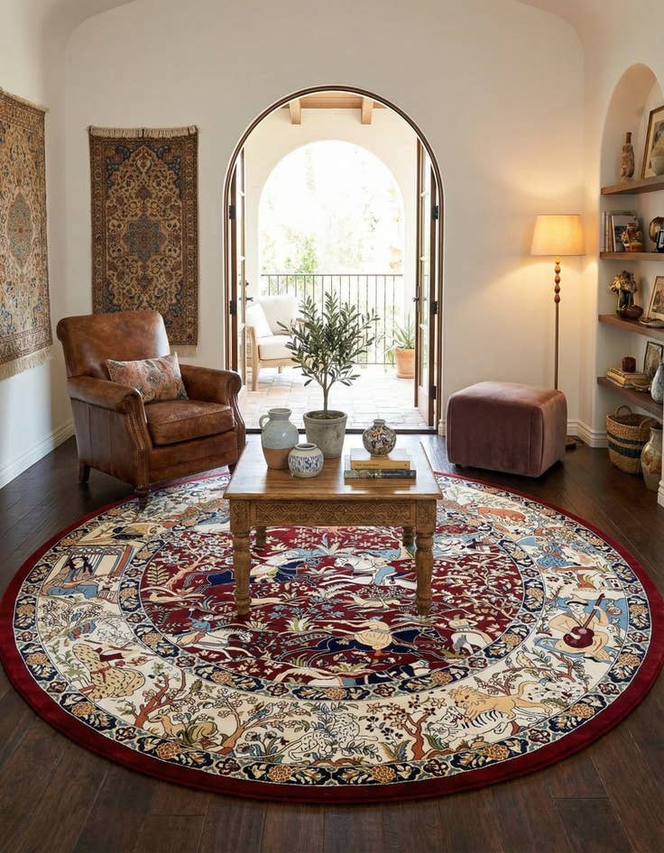 Detail image of  10' x 10' Nain Design Round Rug